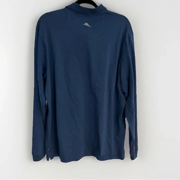 Tommy Bahama Supima Cotton Long Sleeve Polo Blue Men's‎ Large TB221465R - Picture 2 of 5
